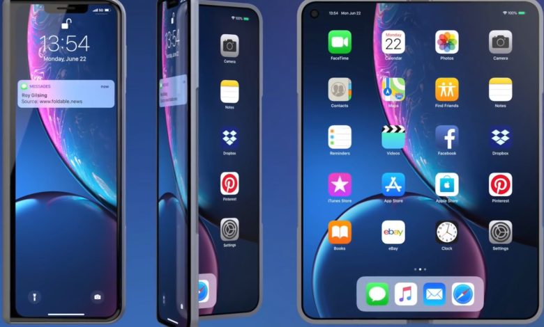 Concept-based render of foldable iPhone.