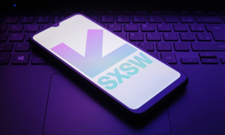 The South by Southwest (SXSW) logo appears on a smartphone screen