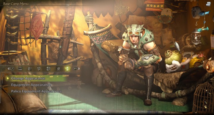 The apperance menu in Monster Hunter Wilds.