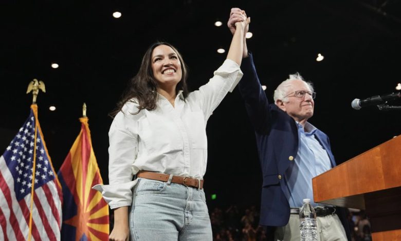 Alexandria Ocasio-Cortez and bernie sanders