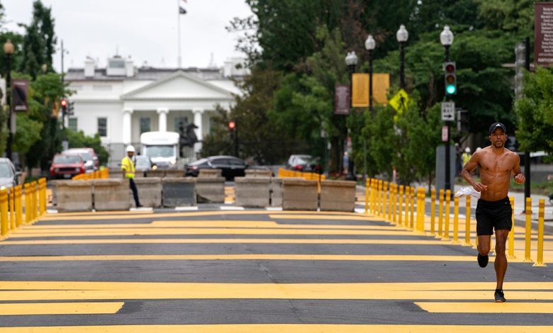 Black Lives Matter Plaza with White House in the background