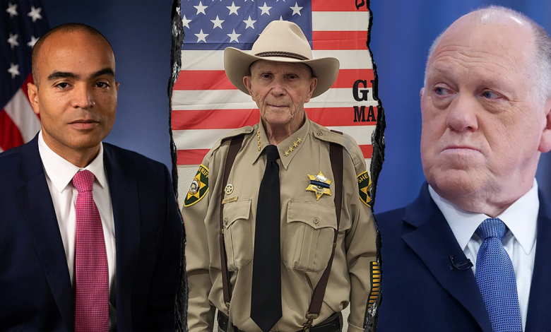 Washington Attorney General Nick Brown, Klickitat County Sheriff Bob Songer and Trump border czar Tom Homan