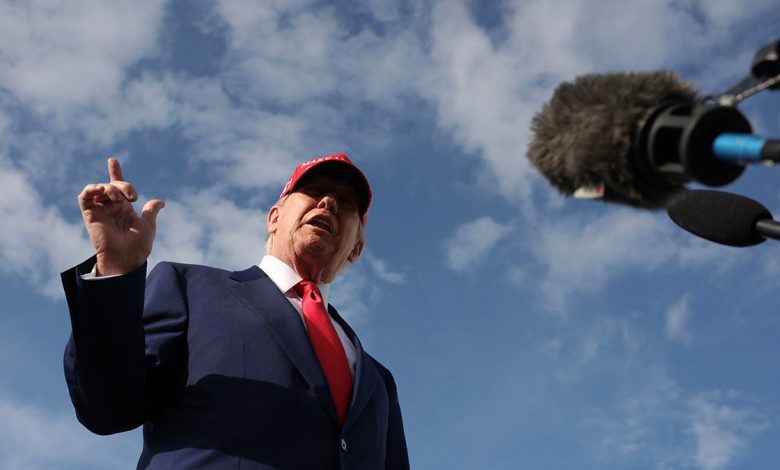 Donald Trump in closeup shot camera looking skyward