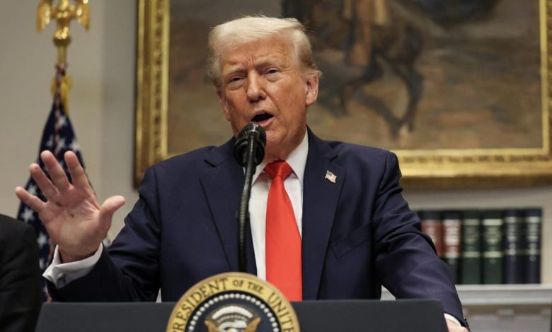 President Donald Trump makes an economic announcement in the Roosevelt Room at the White House in Washington, D.C., on March 3, 2025.