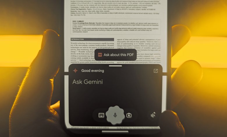 First step of Gemini processing a PDF in Files by Google app.