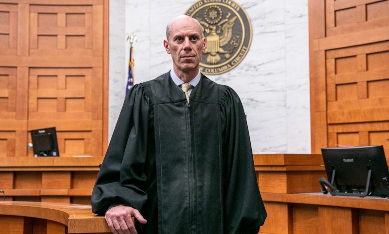 James Boasberg, incoming chief judge of the US District Court, in Washington, DC, US, on Monday, March 13, 2023. Boasberg, who starts a seven-year term as chief judge on March 17, will oversee the court's secret grand jury proceedings, including pending and future legal fights related to Special Counsel Jack Smith’s probes of Trump, among other duties. (Valerie Plesch/Bloomberg via Getty)