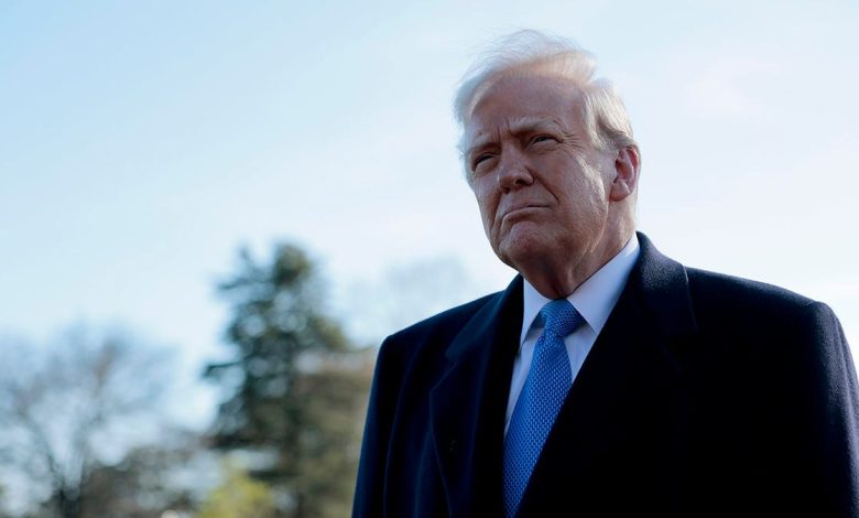 Trump speaks to reporters outside the White House before boarding Marine One