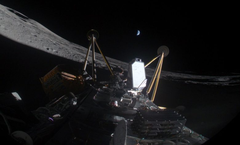 Intuitive Machines' Athena lander on the moon