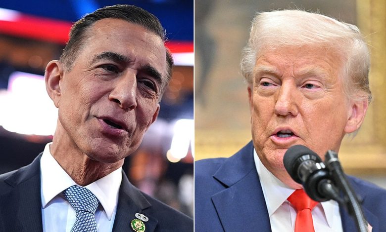 Left: Rep. Darrell Issa; Right: President Donald Trump