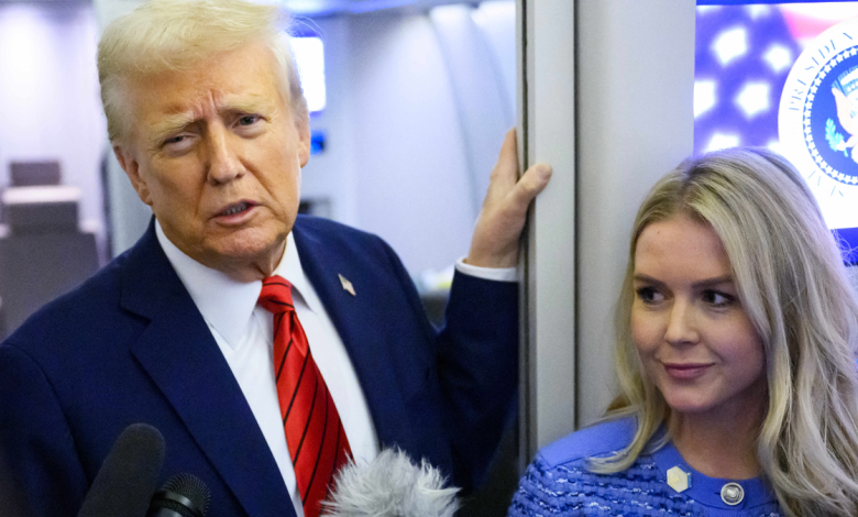 US President Donald Trump and White House Press Secretary Karoline Leavitt.