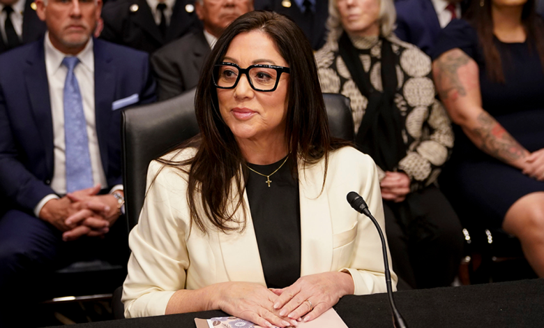 Former Representative Lori Chavez-DeRemer, U.S. Labor secretary nominee for President Donald Trump, looks on during a Senate Health, Education, Labor, and Pensions Committee confirmation hearing in Washington, D.C., on Wednesday, Feb. 19, 2025.