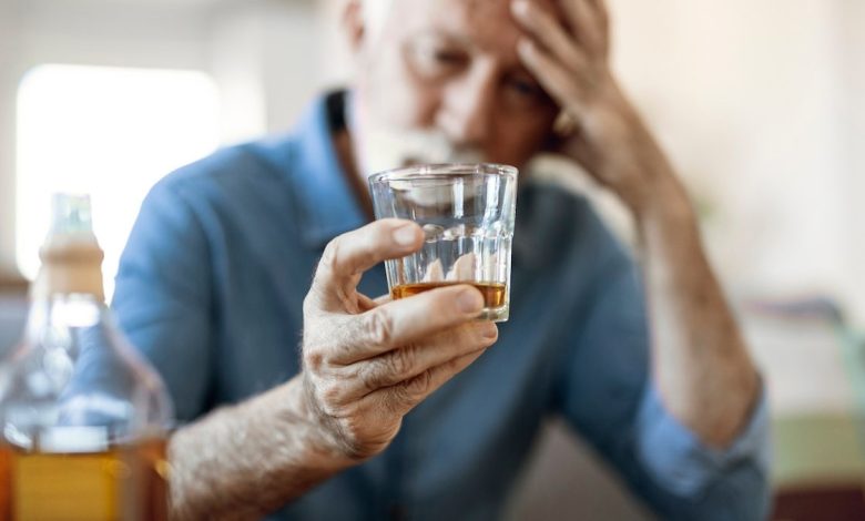 Man drinking alcohol