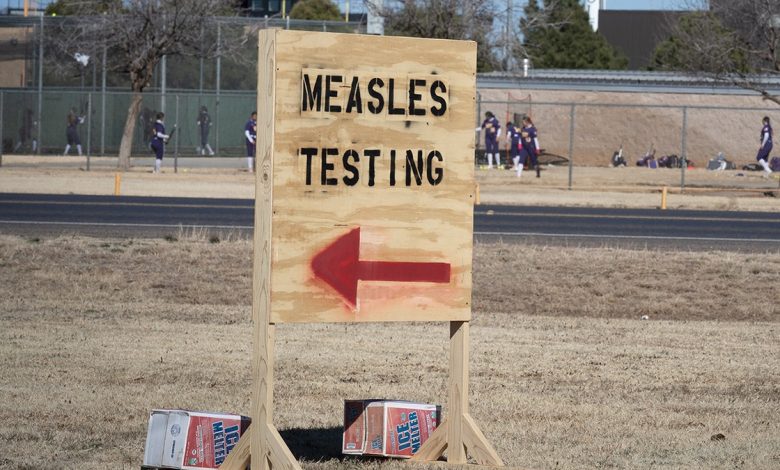 measles testing sign