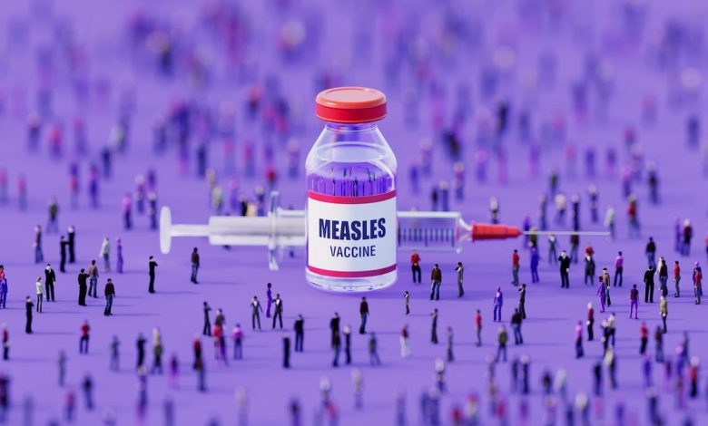 Measles vaccine concept