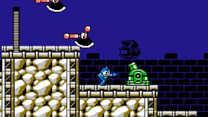 megaman running and gnning in megaman 10.