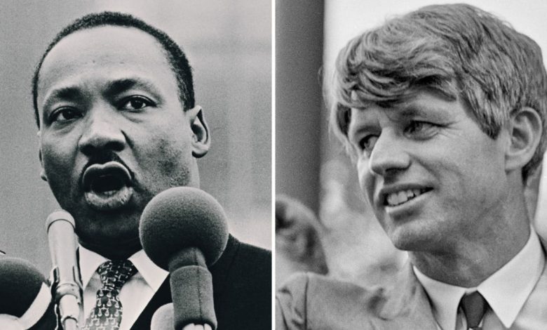 MLK and RFK in a photo split