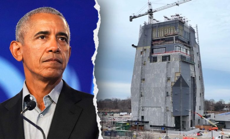 Former President Obama and Obama Center construction