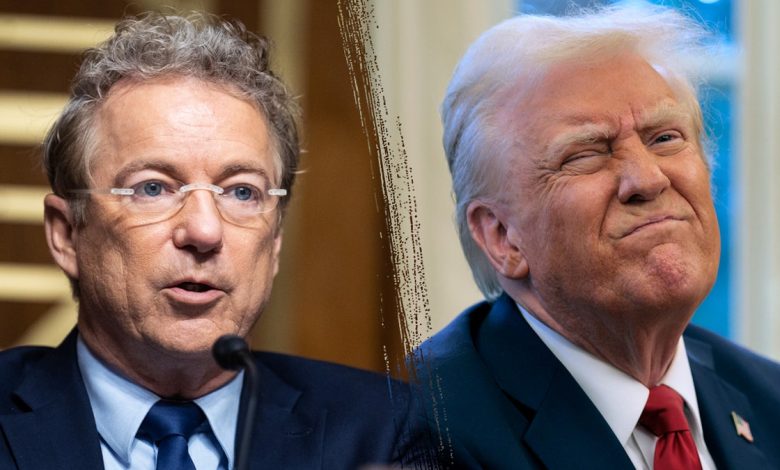 Left: Sen. Rand Paul; Right: President Donald Trump