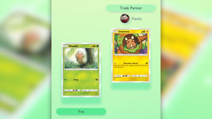 Responding to a trade in Pokémon TCG Pocket.