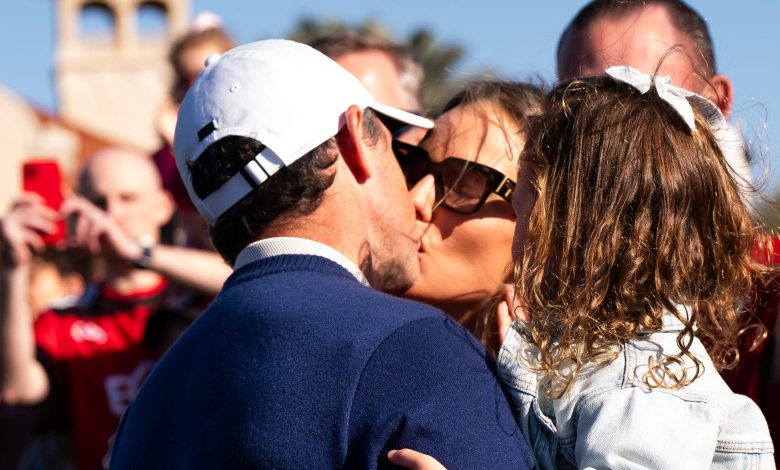 Rory McIlroy and wife share kiss as divorce drama seems in past