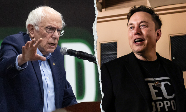 Sen. Bernie Sanders, I-Vt., left, said Elon Musk "cannot buy an election here in Wisconsin" after Musk donated to conservative candidate for Wisconsin Supreme Court, Brad Schimel.