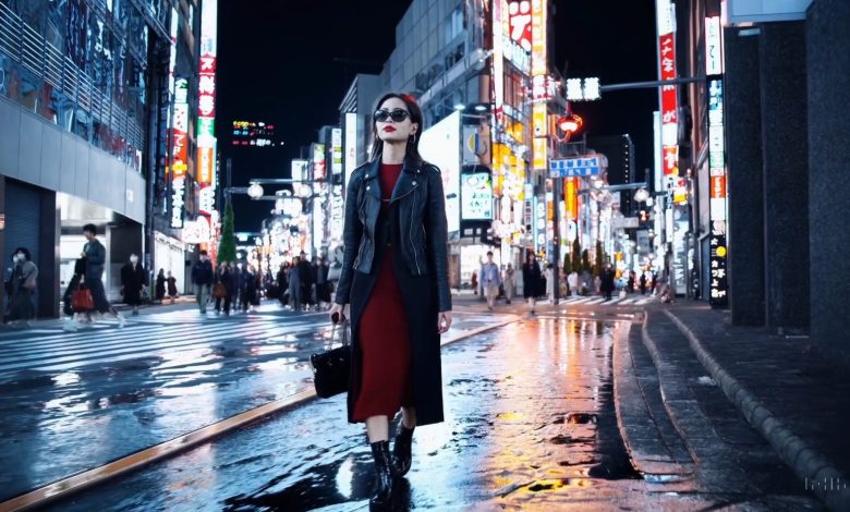 An AI generated image of a woman who walks the streets of Tokyo.