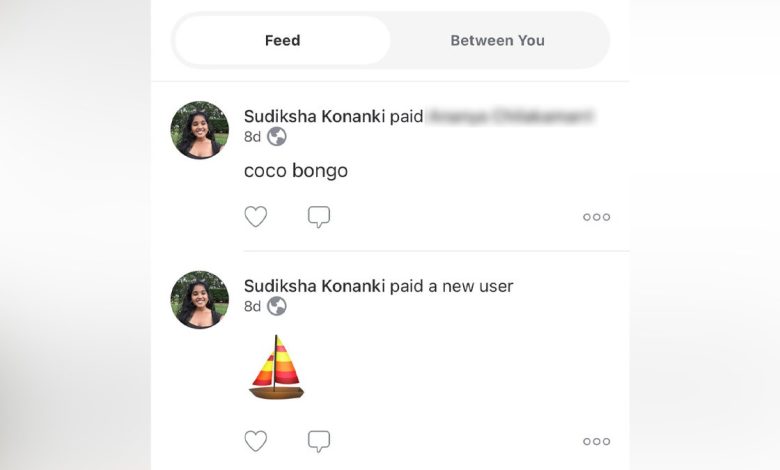 A Venmo transaction screenshot of Sudiksha Konanki's account