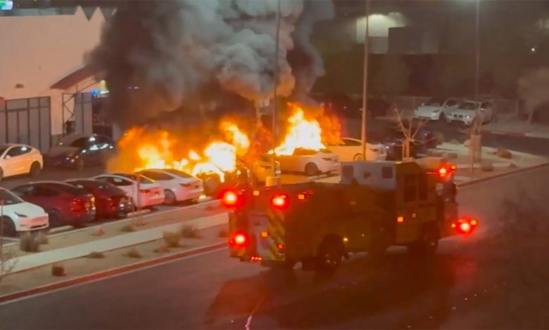 Tesla vehicles were set on fire in Las Vegas