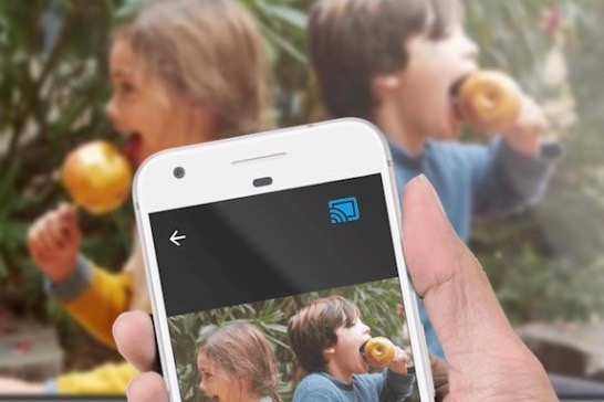 Chromecast icon seen on a smartphone screen.