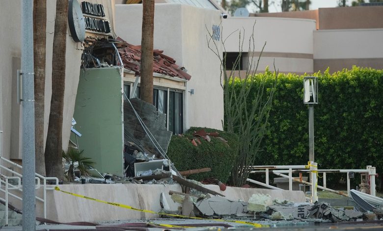 Clinic bombing scene in Palm Springs, Calif.