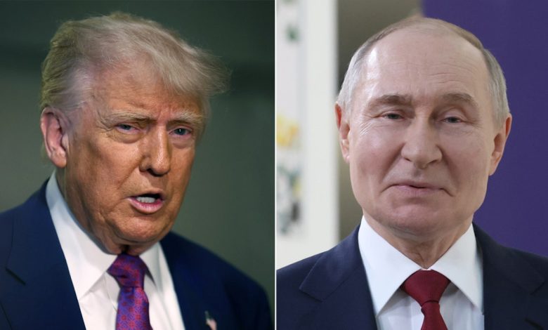 Left: President Donald Trump; Right: Russian President Vladimir Putin