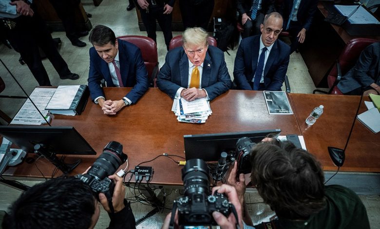 Donald Trump attends his criminal trial