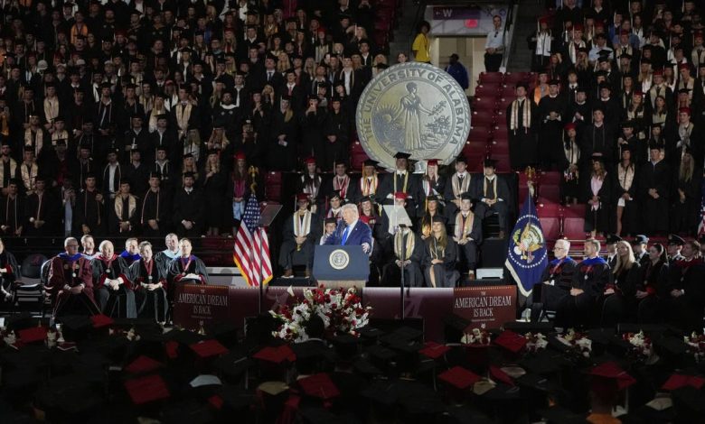 Trump addressing Univ or Alabama