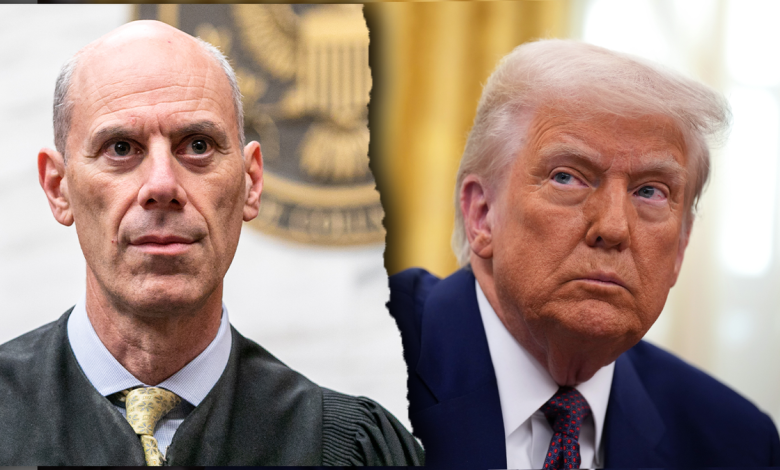A split image of U.S. District Judge James Boasberg, left, and U.S President Donald Trump, right. Judge Boasberg will hear from Trump lawyers and plaintiffs in an amended Alien Enemies Act case on Wednesday, a high-profile hearing likely to spark fresh ire from Trump. Photos via Getty Images