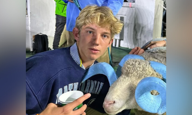 Braun Levi is seen at a college football game.