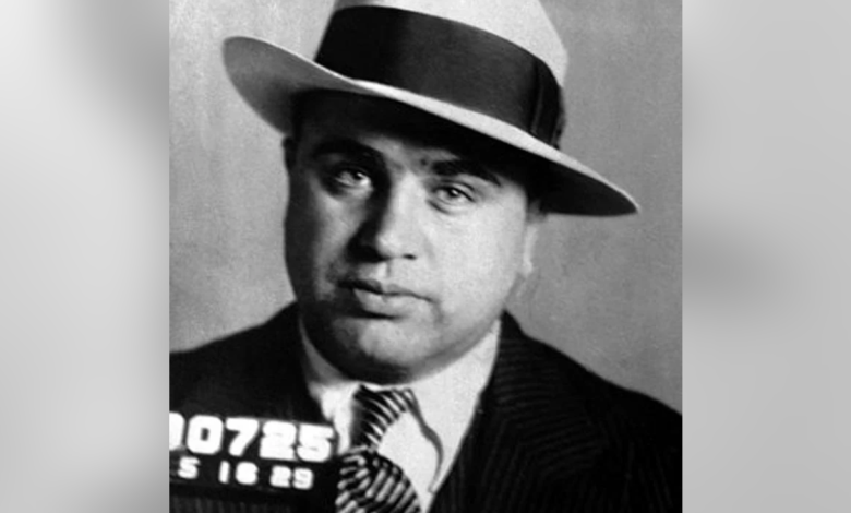 Al Capone poses for a booking picture.