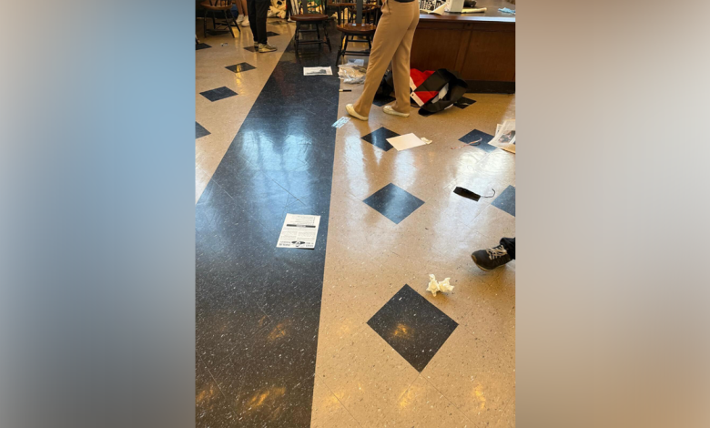 Pamphlets on the ground a Columbia University