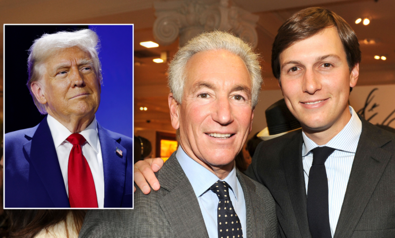 Split image Kushners, Trump
