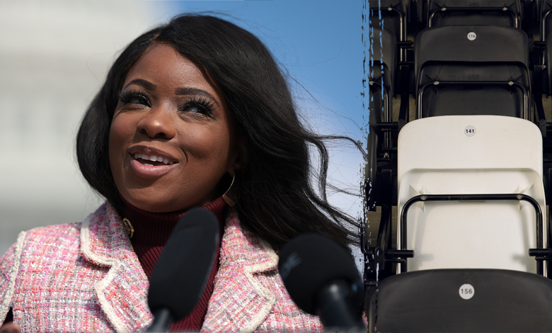 Rep. Jasmine Crockett invoked the "folding chair" resistance symbol during commencement remarks at a historically Black college.