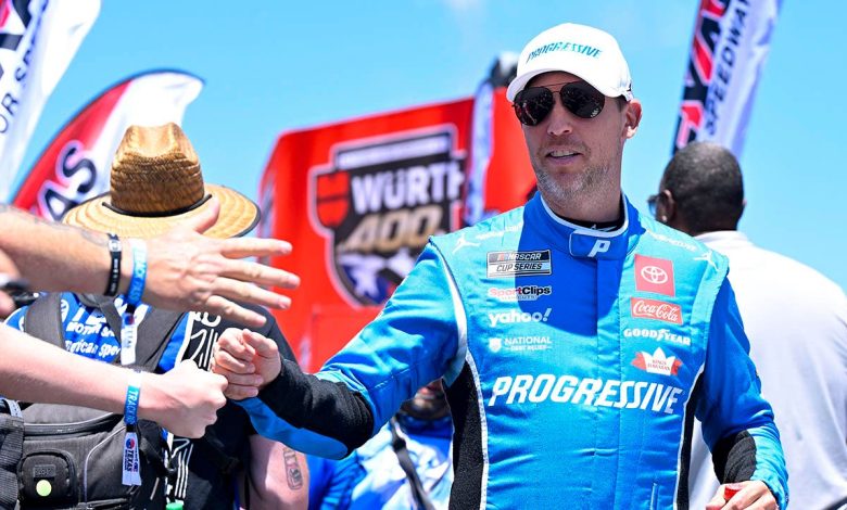 Denny Hamlin's engine blows up, car catches fire in scary incident