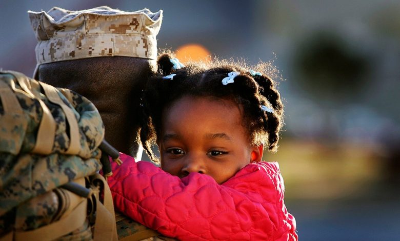 Military family reunion