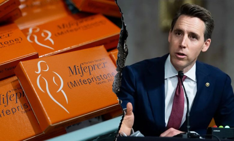 Abortion pill boxes, Josh Hawley
