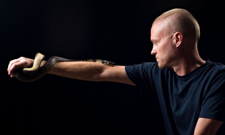 Tim Friede with snake