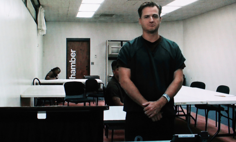 Gerhardt Konig in a jumpsuit while appearing for court.