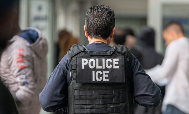 ice agent wearing vest