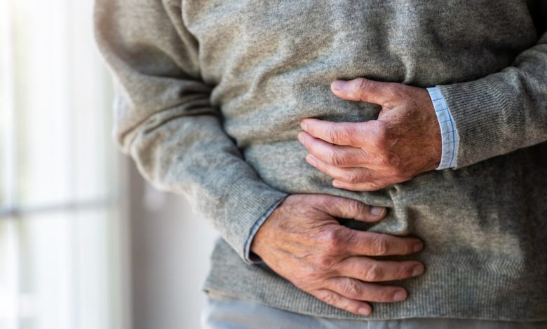 Man with stomach pain