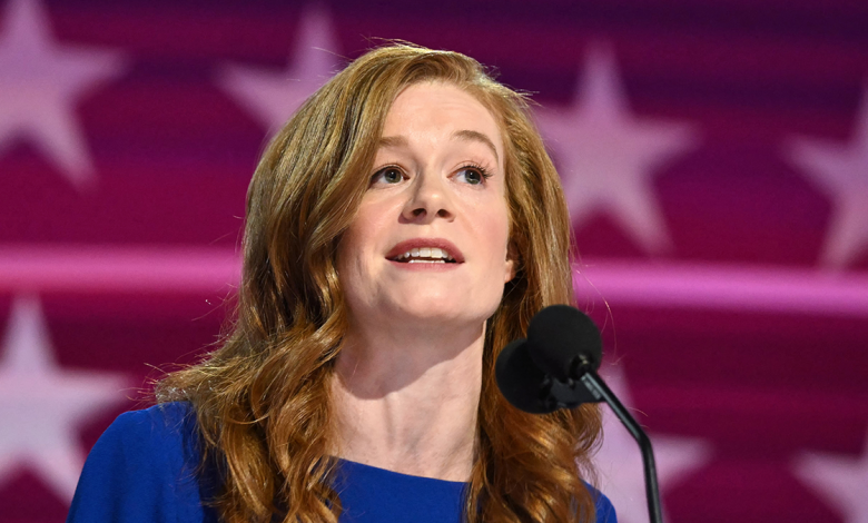 McMorrow speaks on the first day of the DNC in Chicago on Aug. 19, 2024.