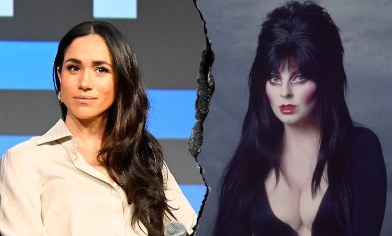 Meghan Markle's Elvira hair dye comment prompts cheeky response from gothic icon