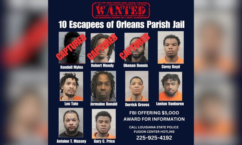 The 10 inmates who audaciously escaped from New Orleans jail on Friday