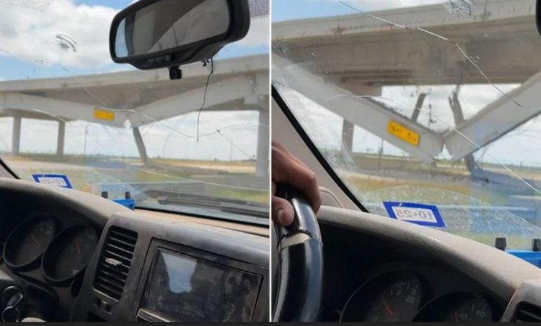 Stills of the overpass collapse